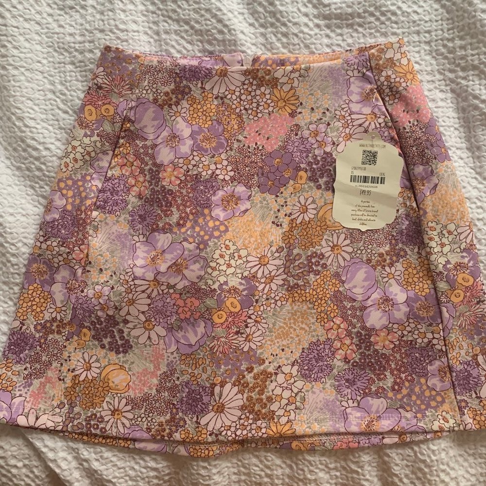 Afraid State Floral Mini Skirt